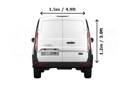 UK Removals Small Van with Man - Back View Dimension