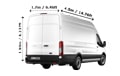 UK Removals Extra Large Van with Man - Back View Dimension Thumbnail