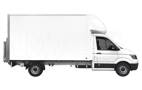 UK Removals Luton Van with Man - Side View