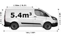 UK Removals Medium Van with Man - Side View Dimension Thumbnail